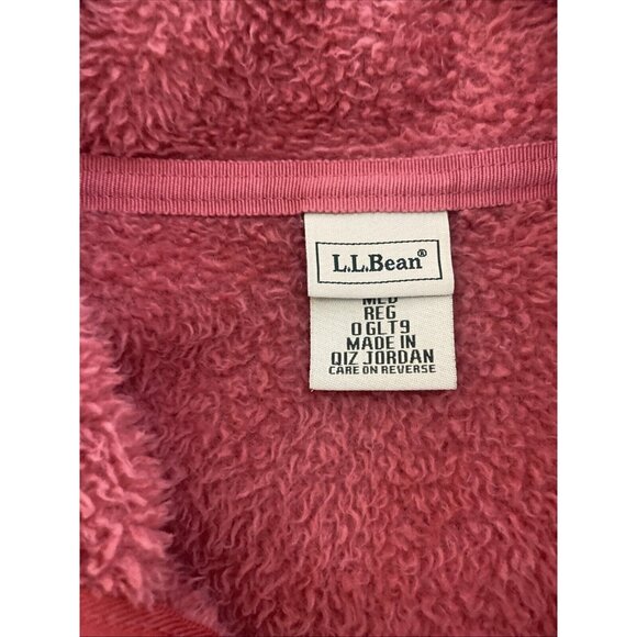 LL Bean Fleece Shirt Sweatshirt 1/4 Zip Pink Top Womens M Long Sleeve - Picture 6 of 7